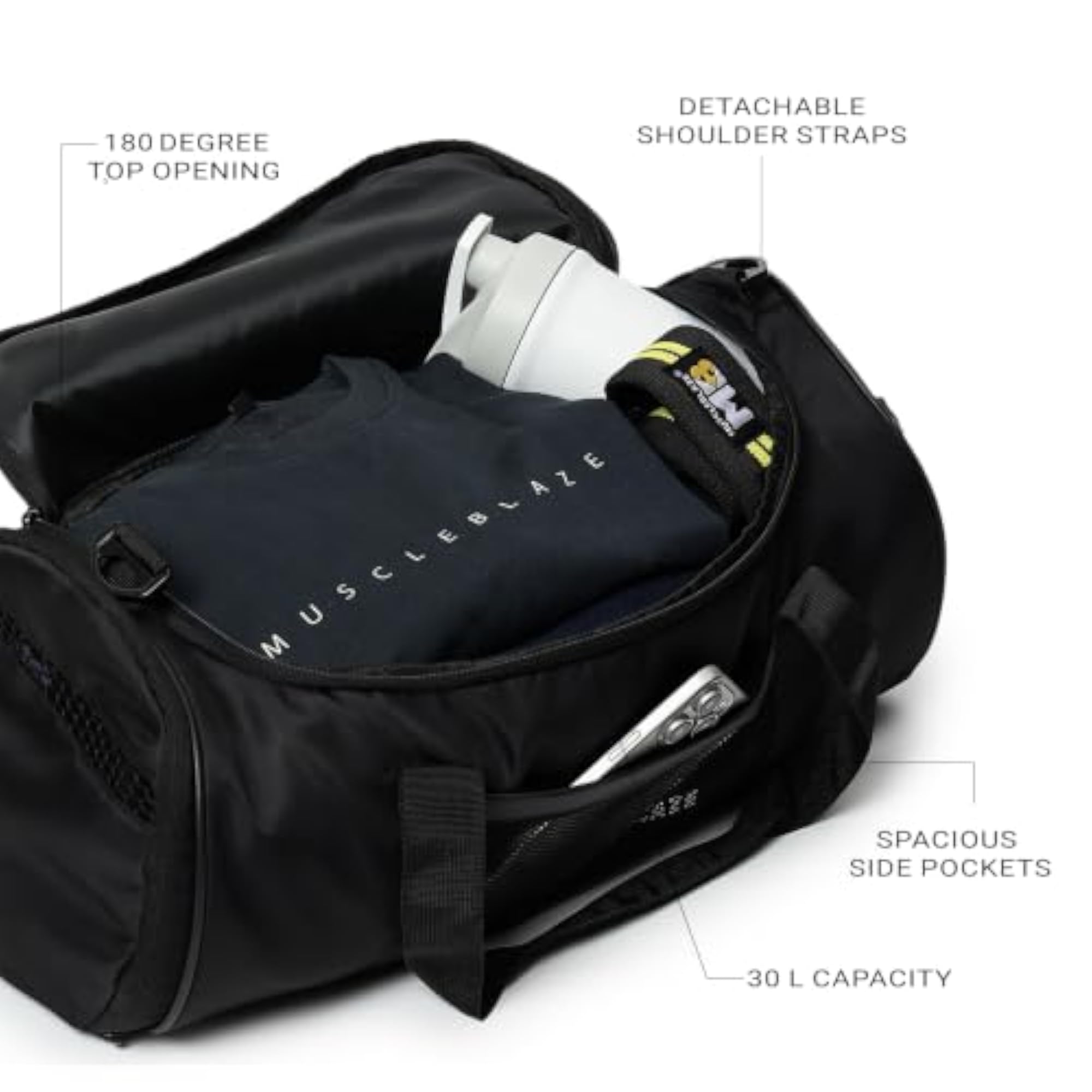 Pro Training Duffle Bag, Black, 30L